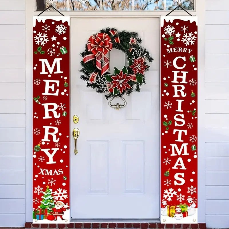 Merry Christmas Porch Banner Set