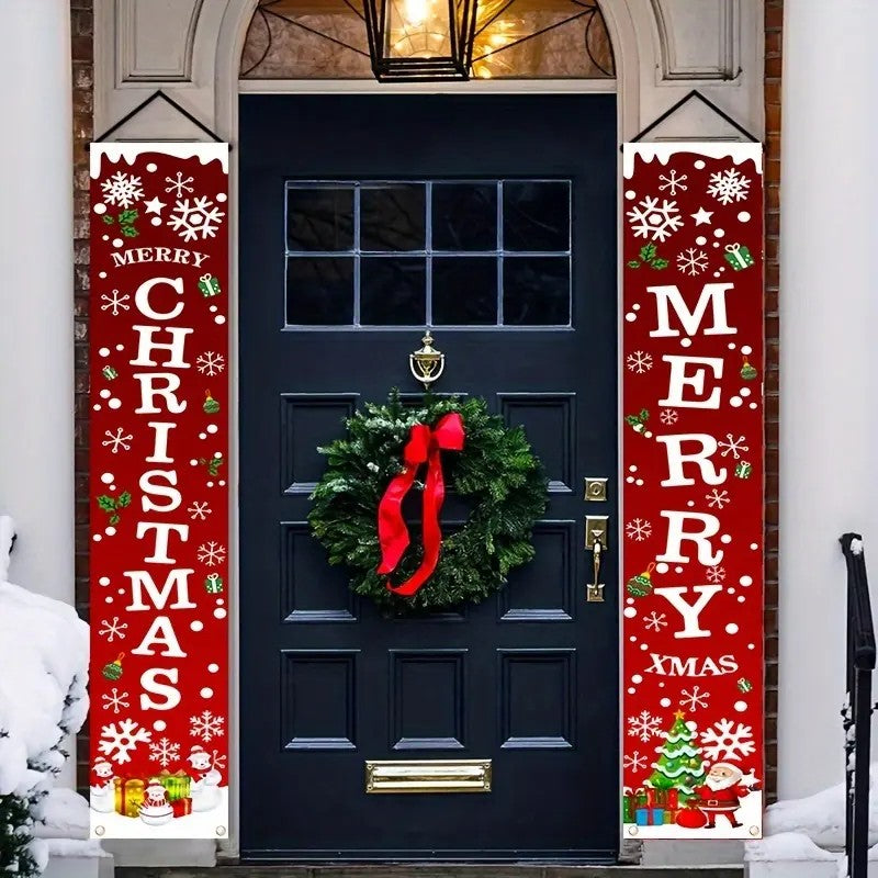 Merry Christmas Porch Banner Set