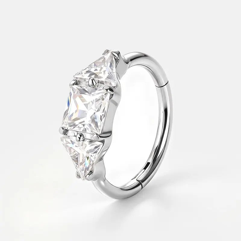Crystal Hinged Hoop Ring