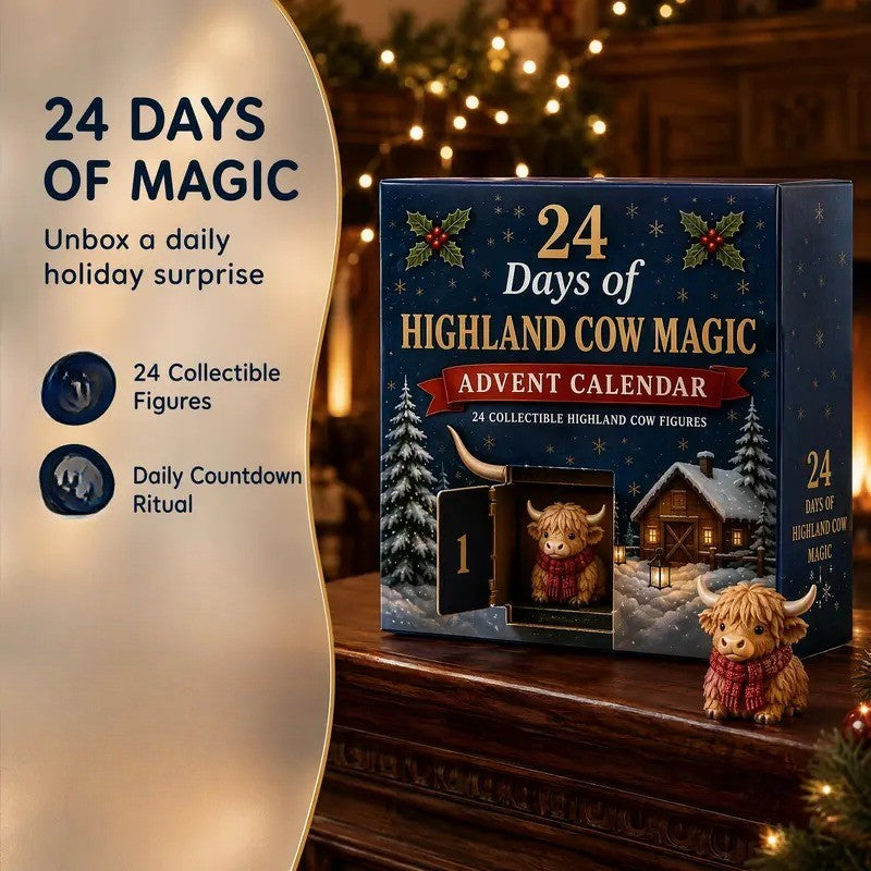 24-Piece Highland Cow Figurine Set
