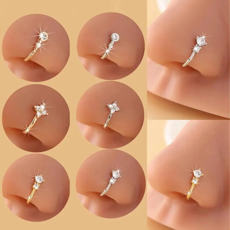 Crystal U-Shaped Nose Cuff Set