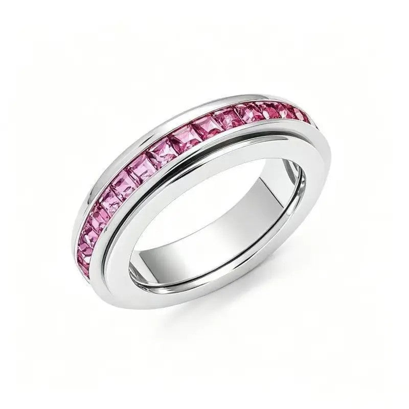 Crystal Channel Spinner Ring