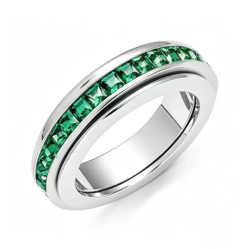 Crystal Channel Spinner Ring