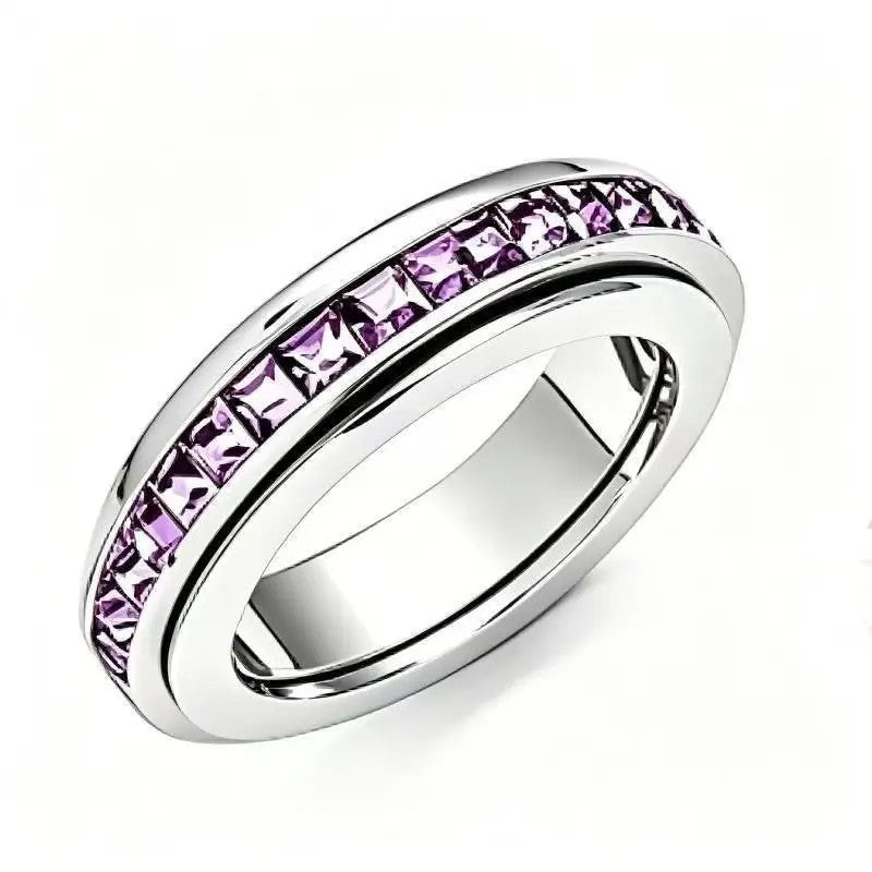 Crystal Channel Spinner Ring