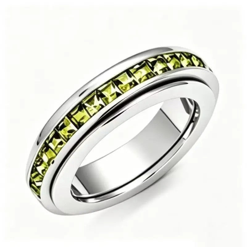 Crystal Channel Spinner Ring
