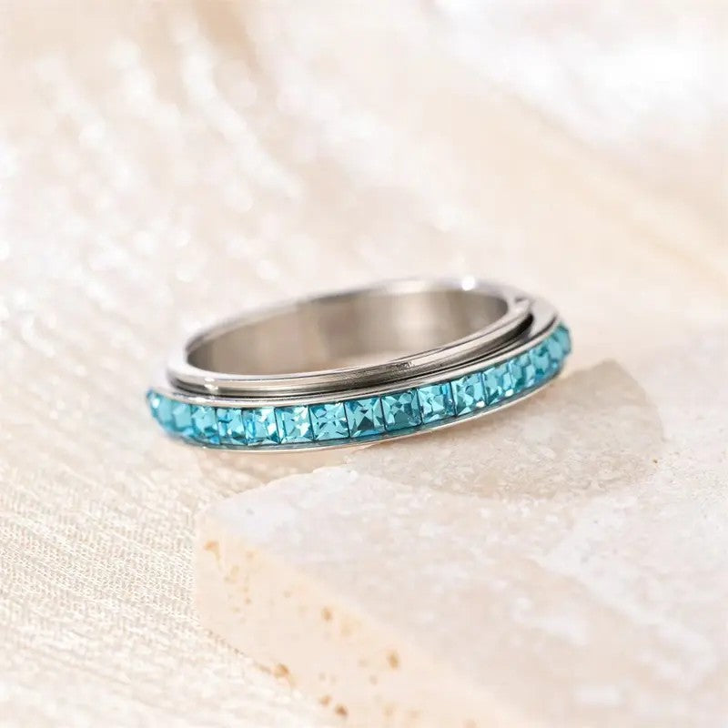 Crystal Channel Spinner Ring
