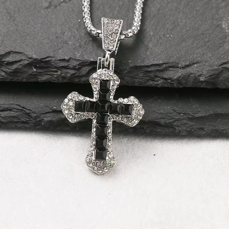 Crystal Inlay Cross Necklace