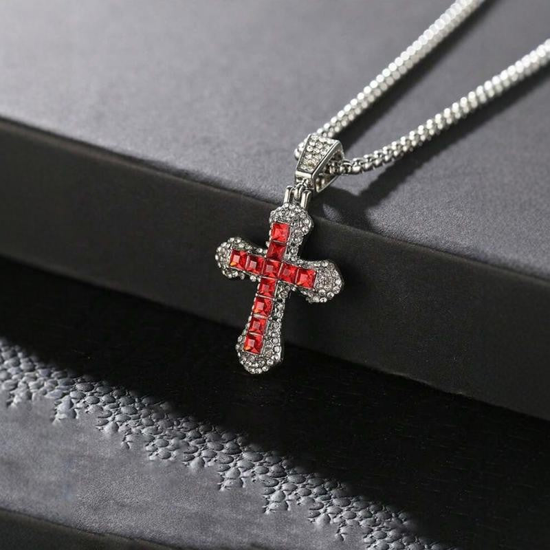 Crystal Inlay Cross Necklace