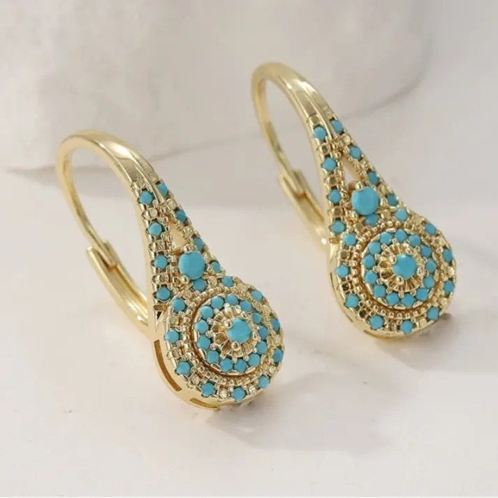 Multicolor Crystal Teardrop Huggie Earrings