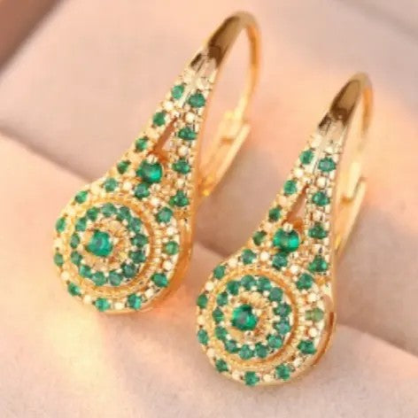Multicolor Crystal Teardrop Huggie Earrings