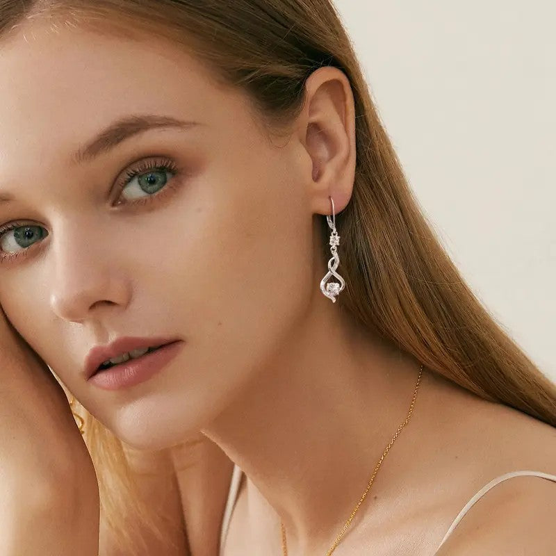 Crystal Infinity Loop Drop Earrings