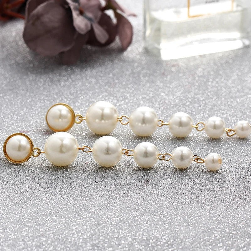 Cascading Pearl Drop Earrings