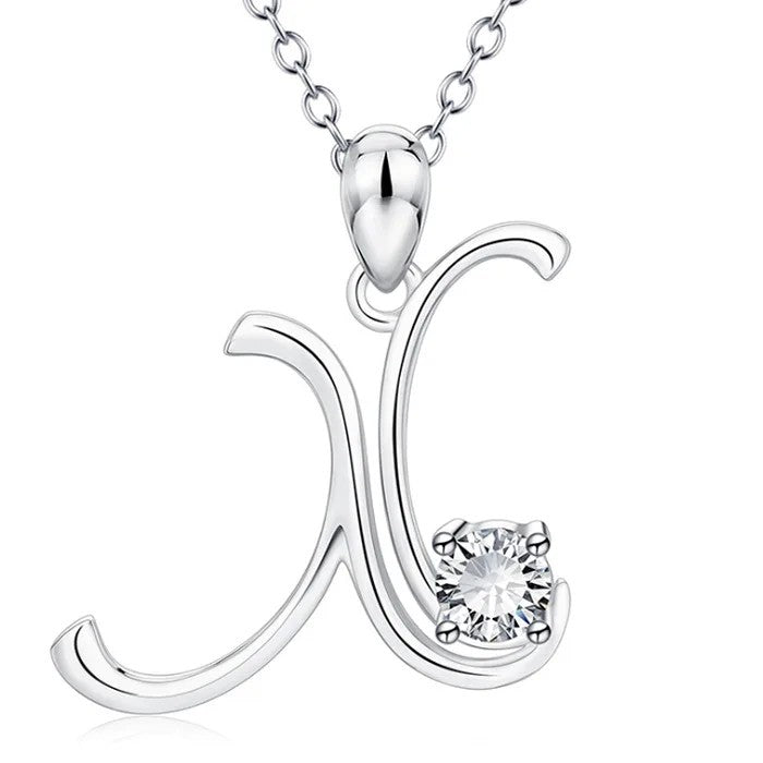 Crystal Initial Letter Necklace