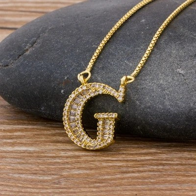 Crystal Letter R Necklace