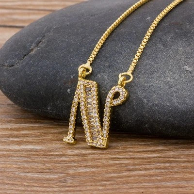 Crystal Letter R Necklace