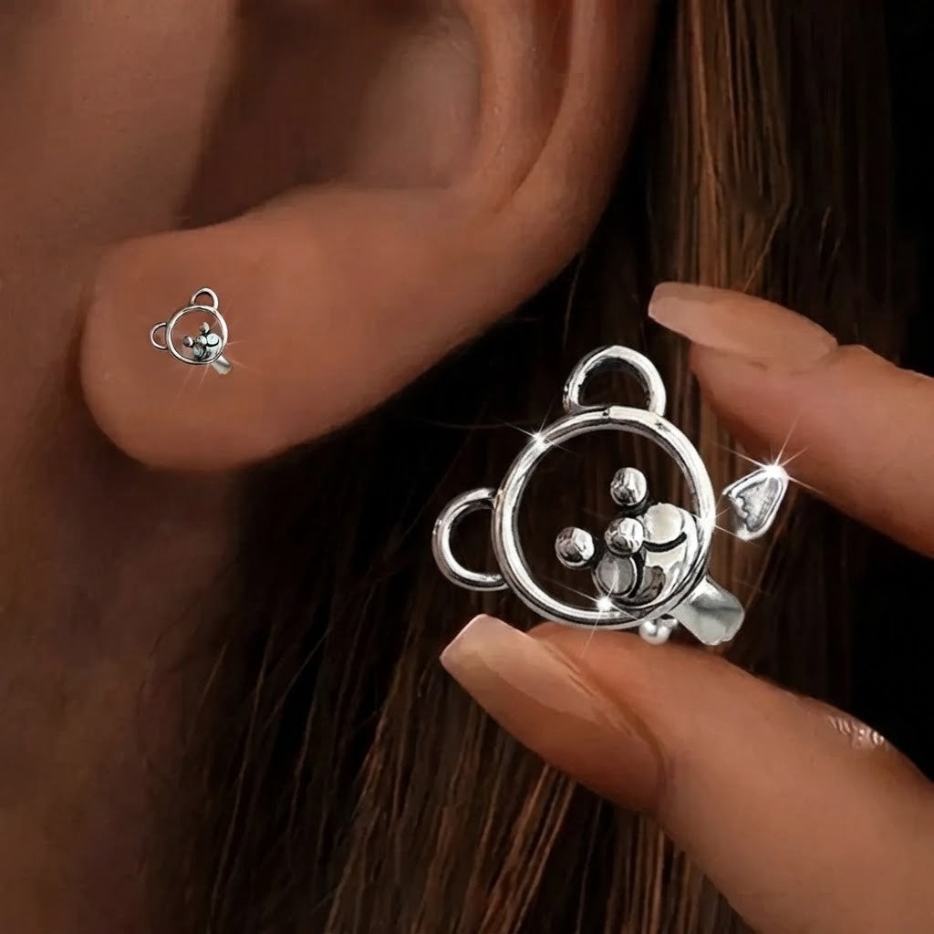 Bear Face Stud Earrings