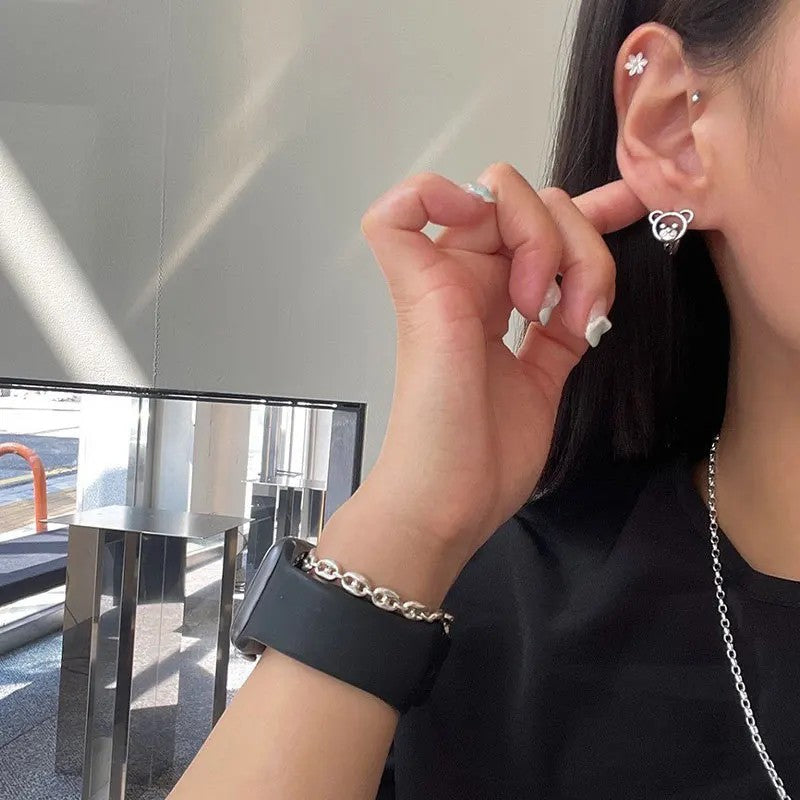 Bear Face Stud Earrings