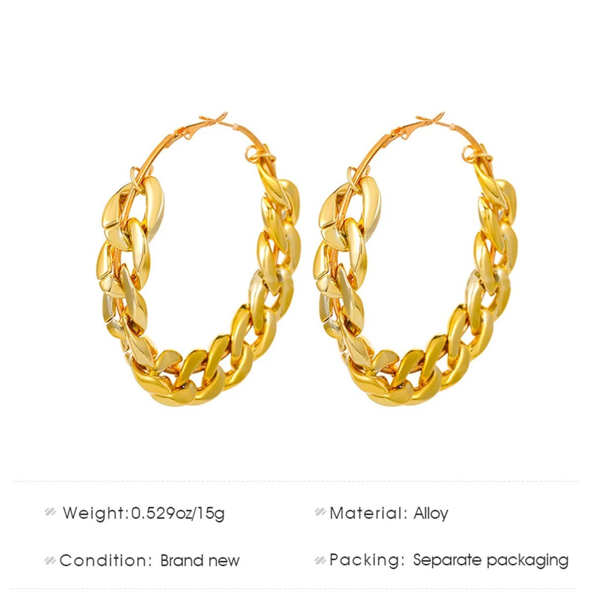 Oversized Link Hoop Earrings