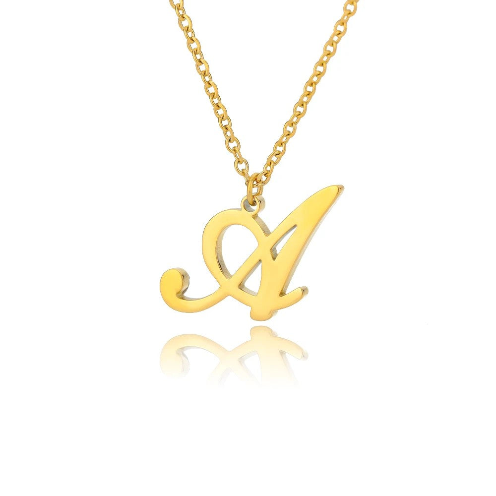 Script Letter Initial Necklace