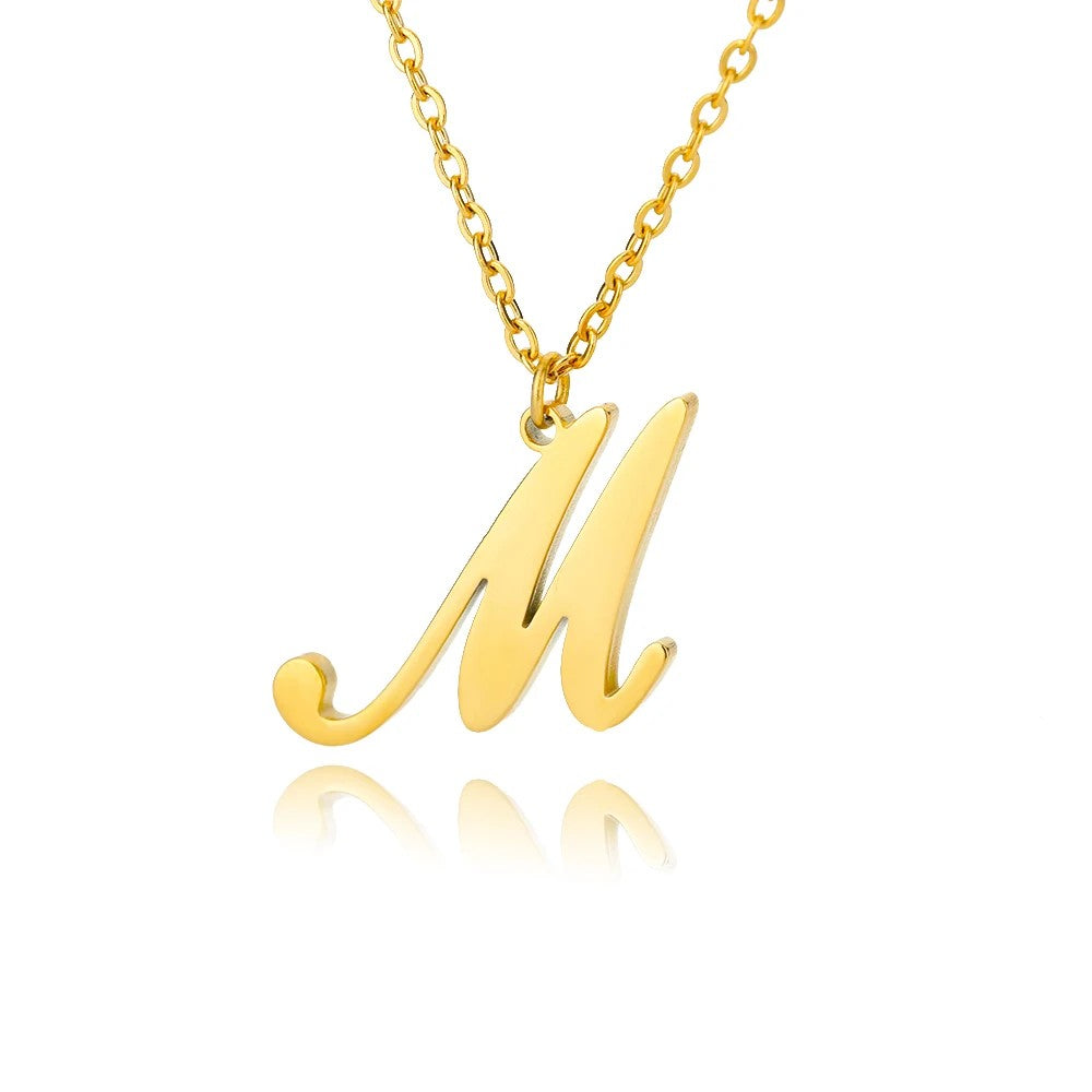 Script Letter Initial Necklace