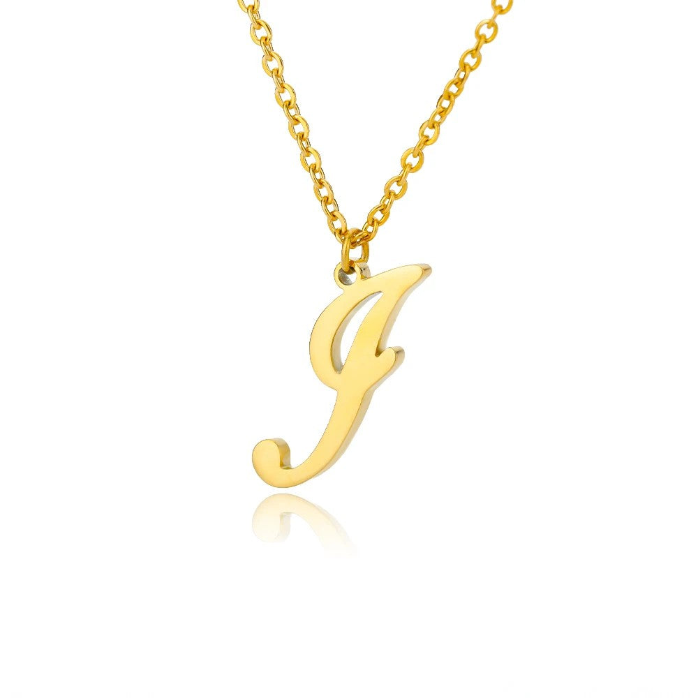 Script Letter Initial Necklace