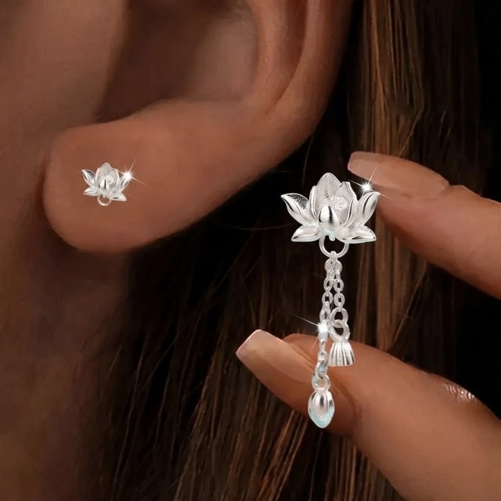 Lotus Tassel Earrings