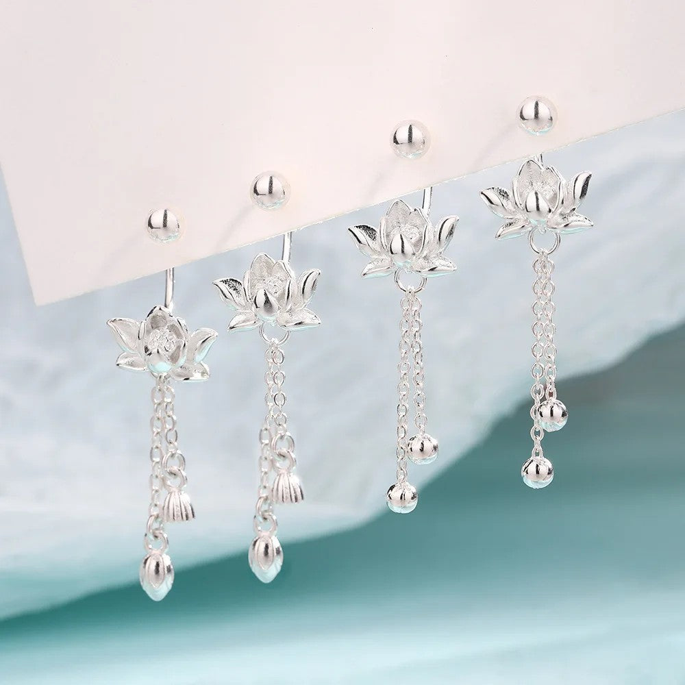Lotus Tassel Earrings