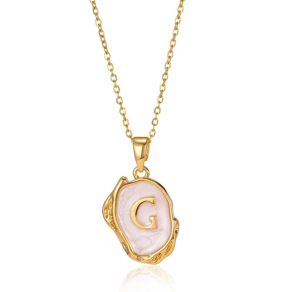 Organic Frame Initial Necklace