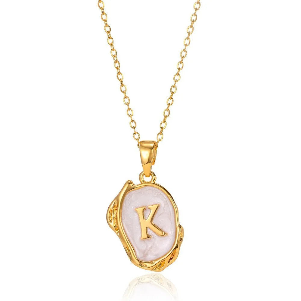 Organic Frame Initial Necklace