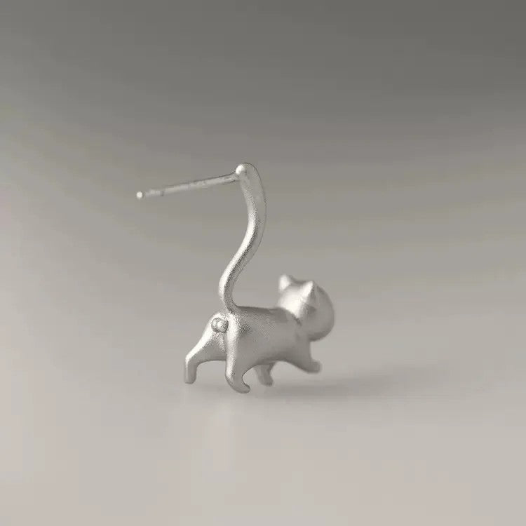 Walking Cat Stud Earrings