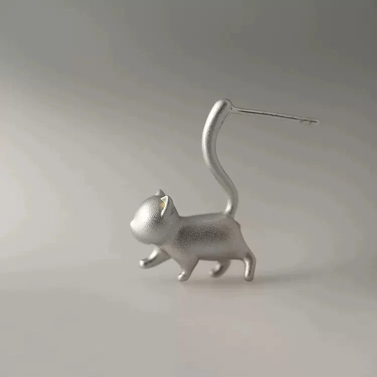 Walking Cat Stud Earrings
