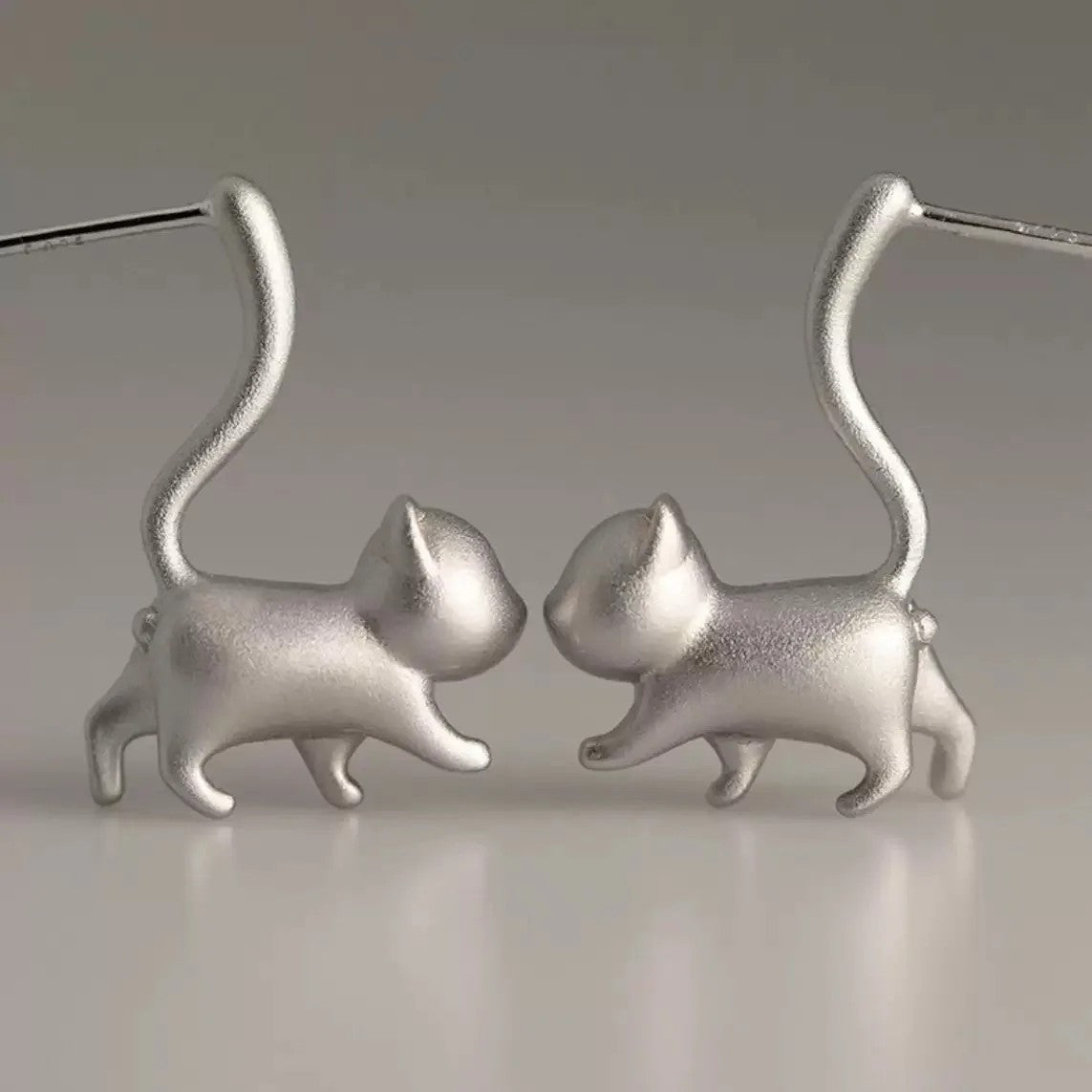 Walking Cat Stud Earrings