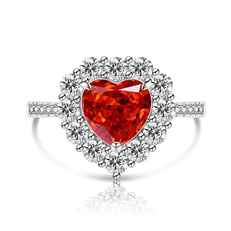 Heart Halo Crystal Ring