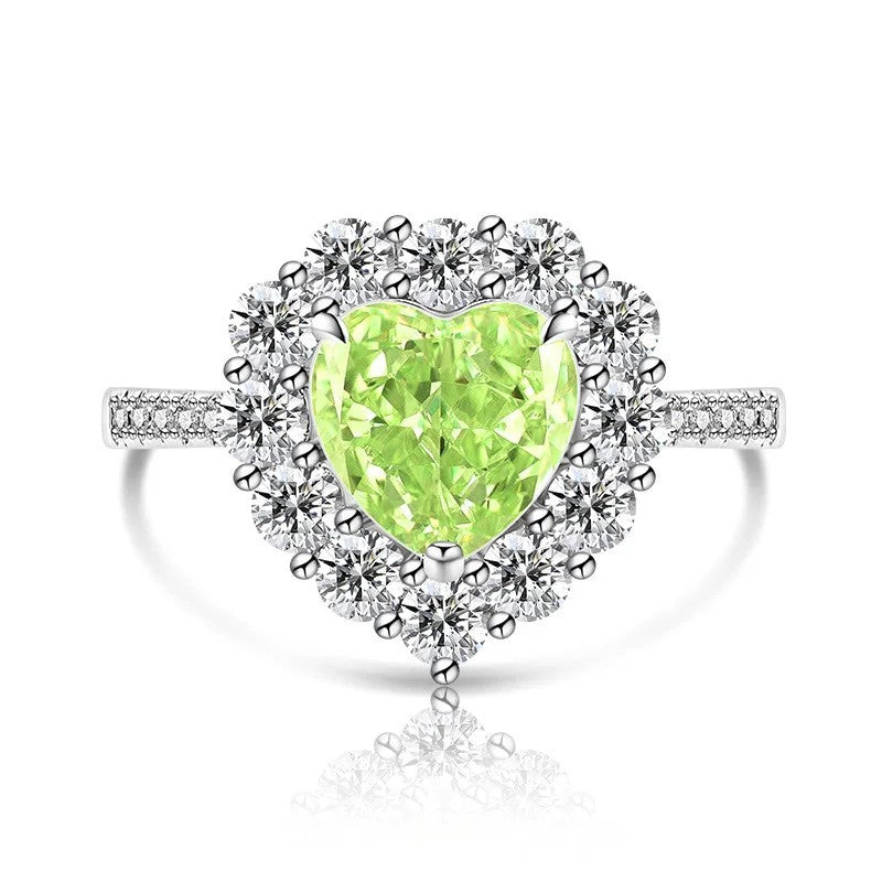 Heart Halo Crystal Ring