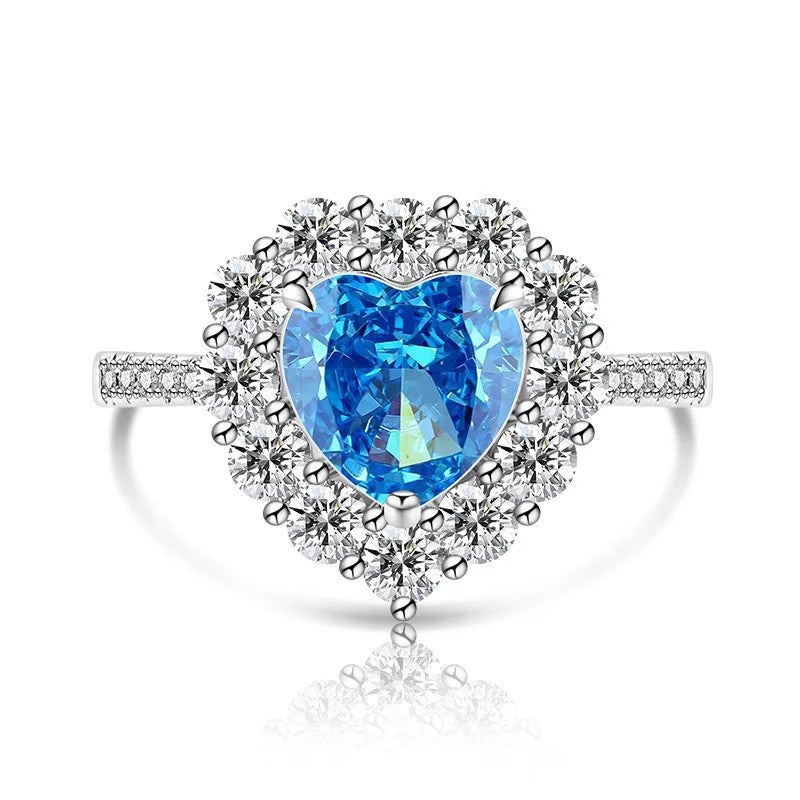 Heart Halo Crystal Ring