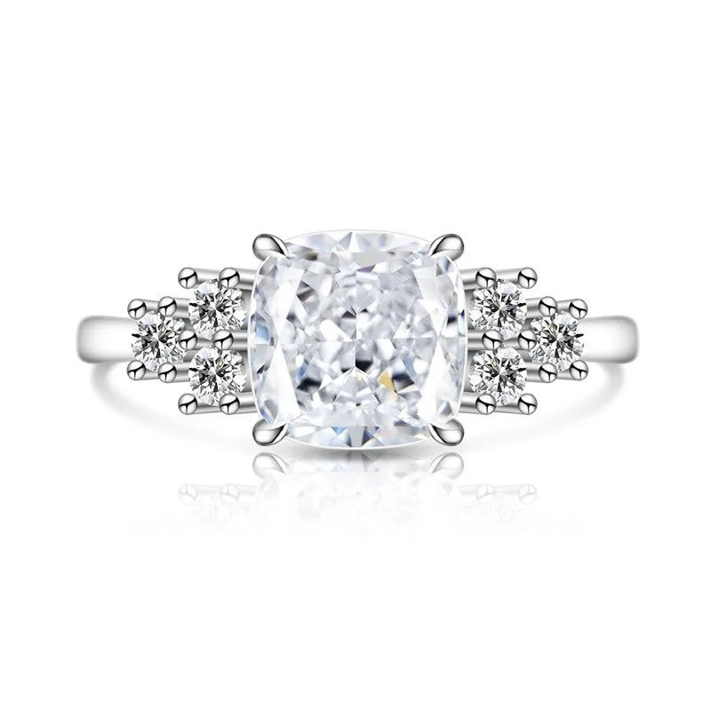 Green Cushion Zircon Statement Ring
