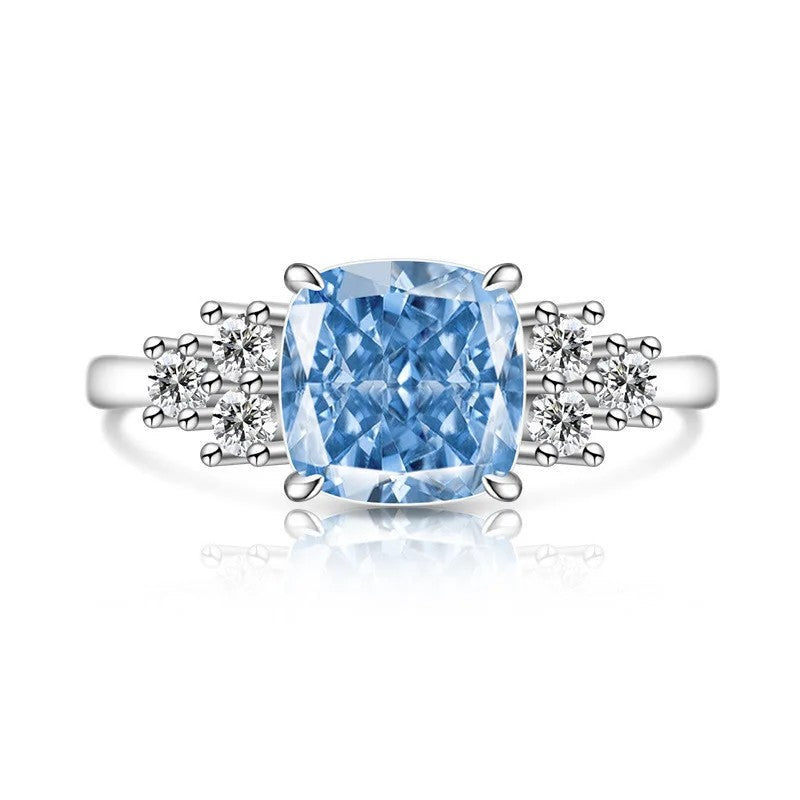 Green Cushion Zircon Statement Ring