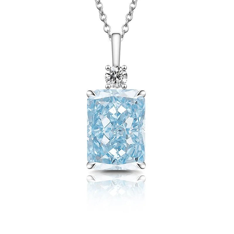 Emerald Cut Zircon Pendant Necklace
