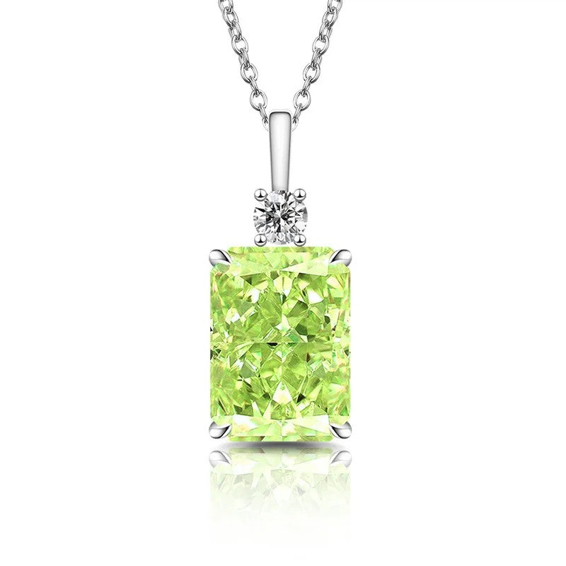 Emerald Cut Zircon Pendant Necklace