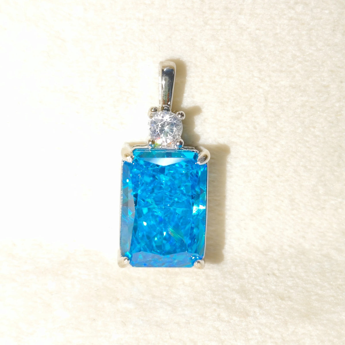Emerald Cut Zircon Pendant Necklace