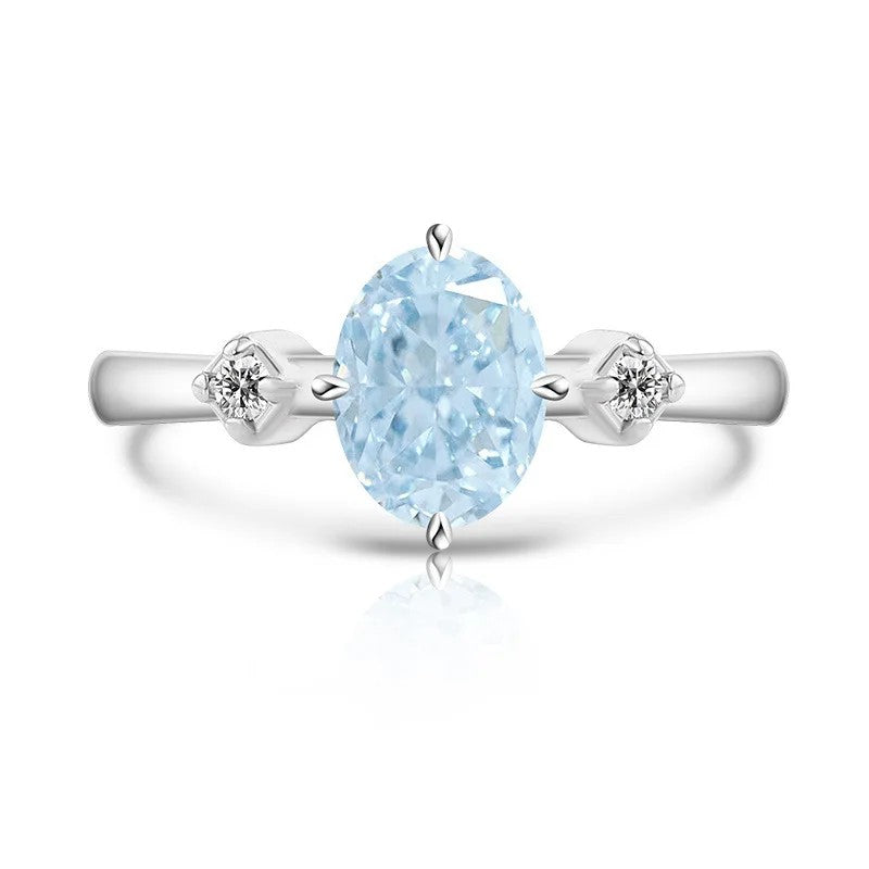 Oval Zircon Three-Stone Ring