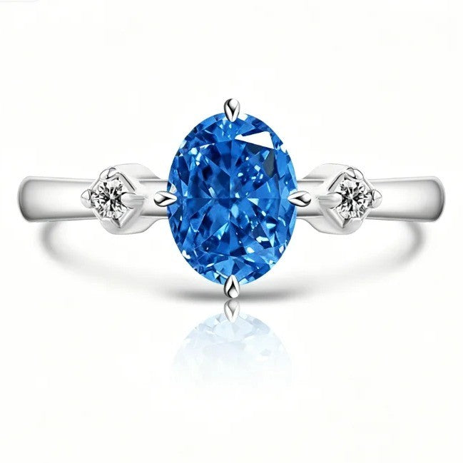 Oval Zircon Three-Stone Ring