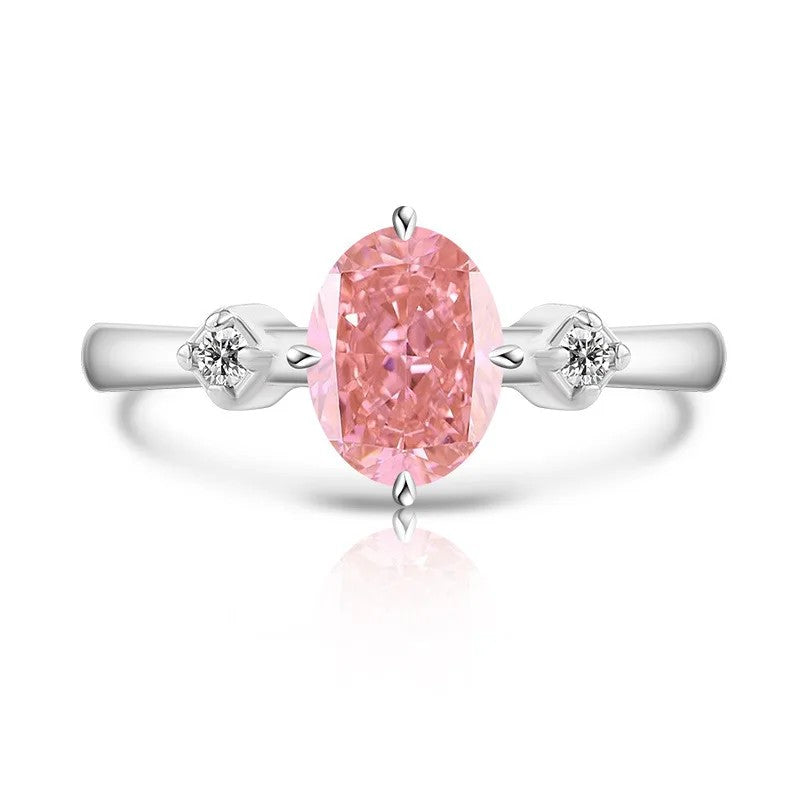 Oval Zircon Three-Stone Ring