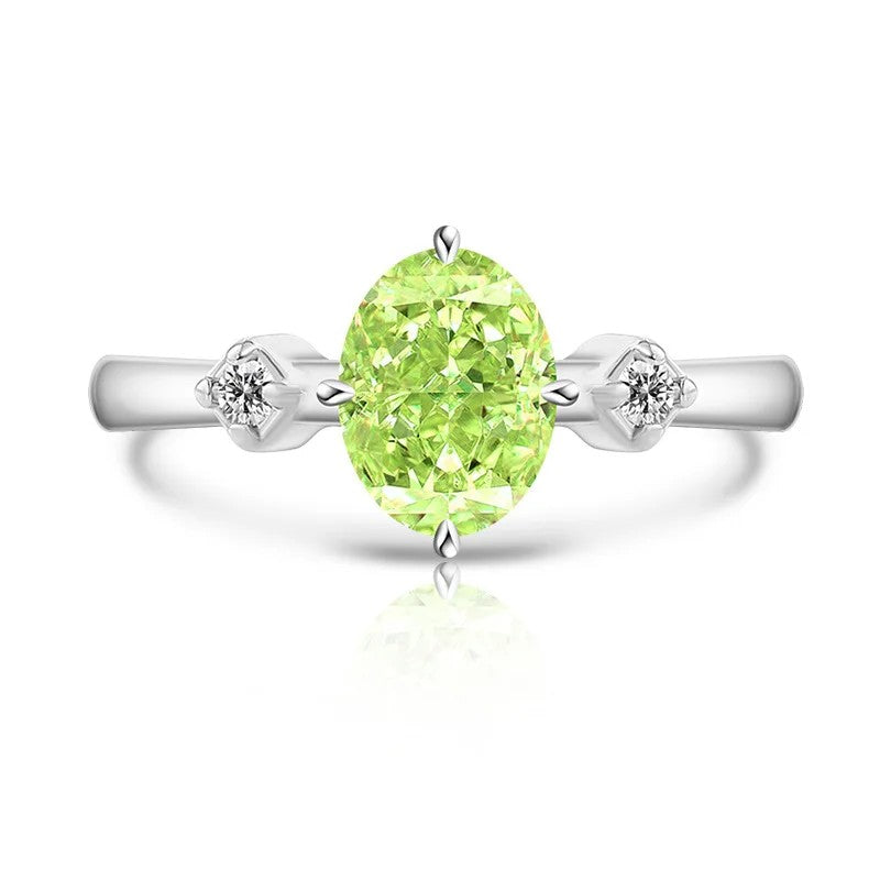 Oval Zircon Three-Stone Ring