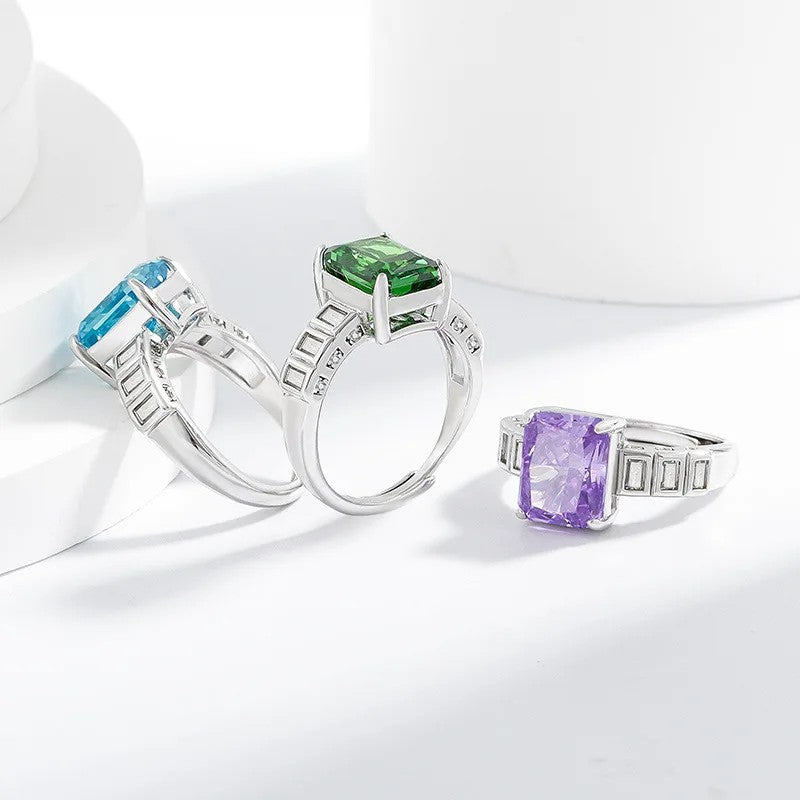 Rectangle Cut Zircon Ring