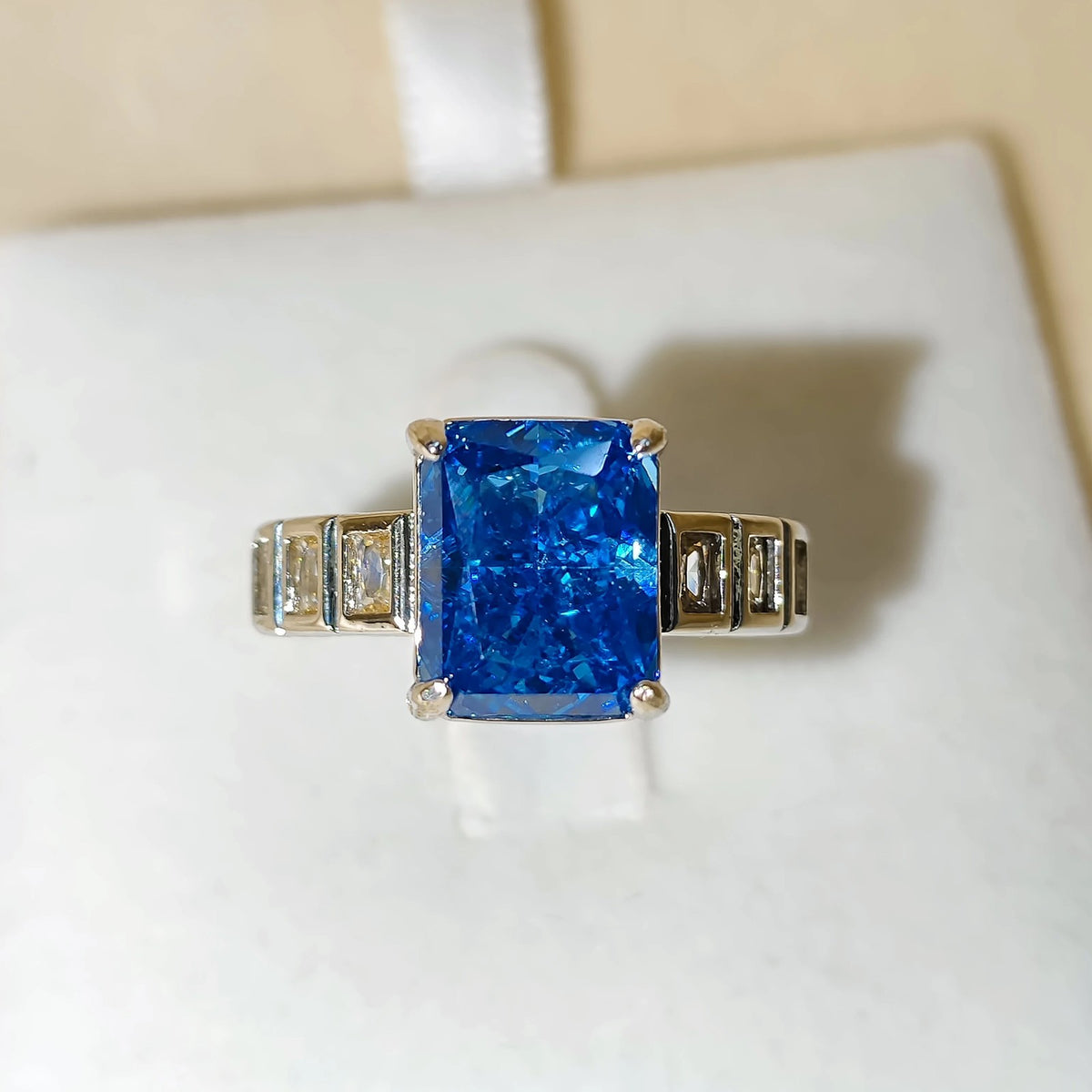 Rectangle Cut Zircon Ring