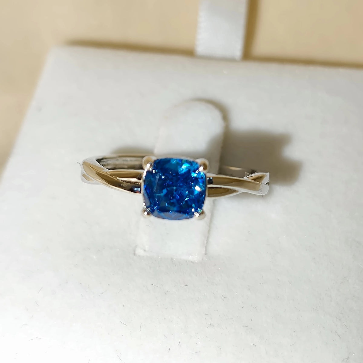 Square Crystal Twist Ring