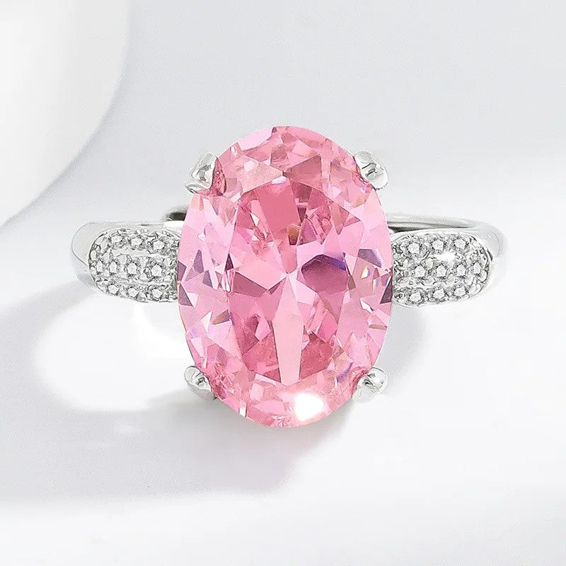 Pink Oval Zircon Ring