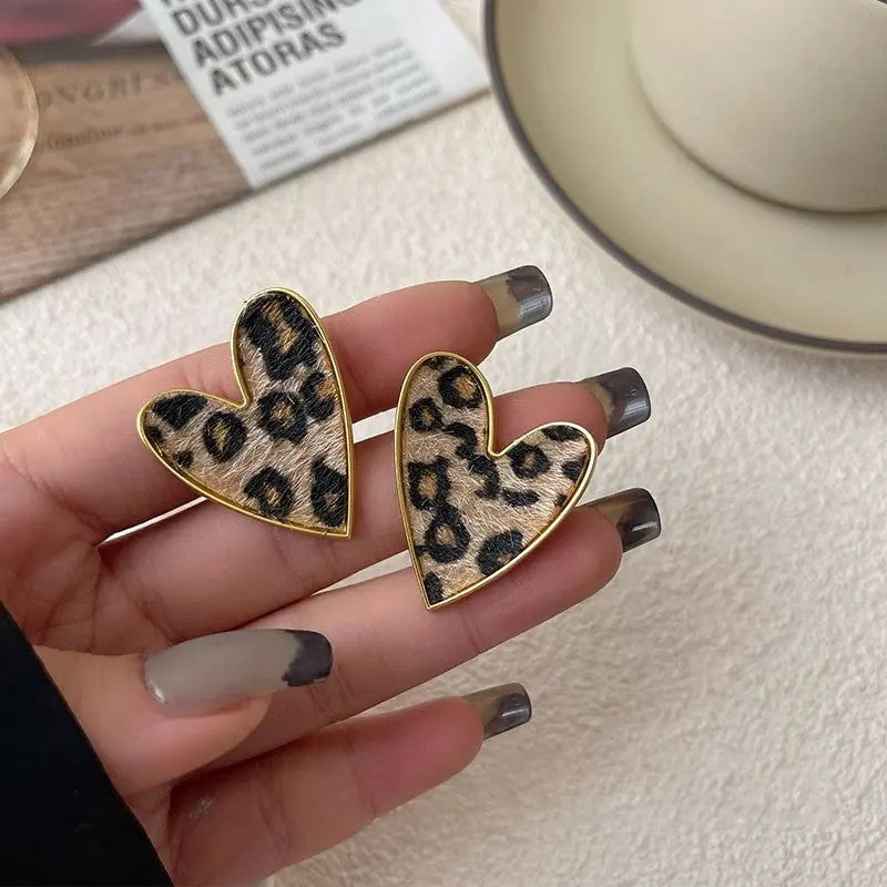 Leopard Heart Earrings