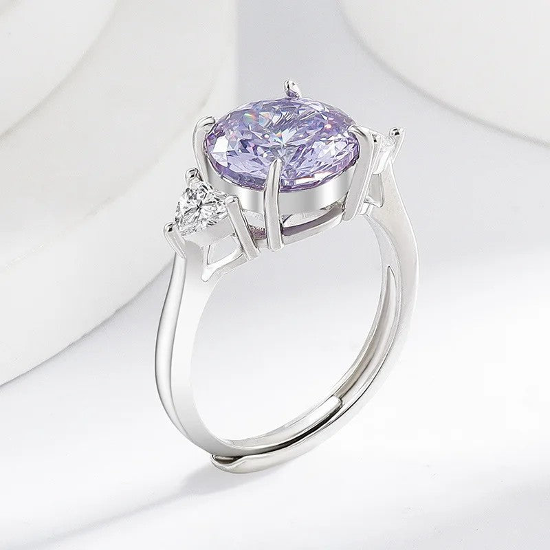 Violet Round Stone Ring